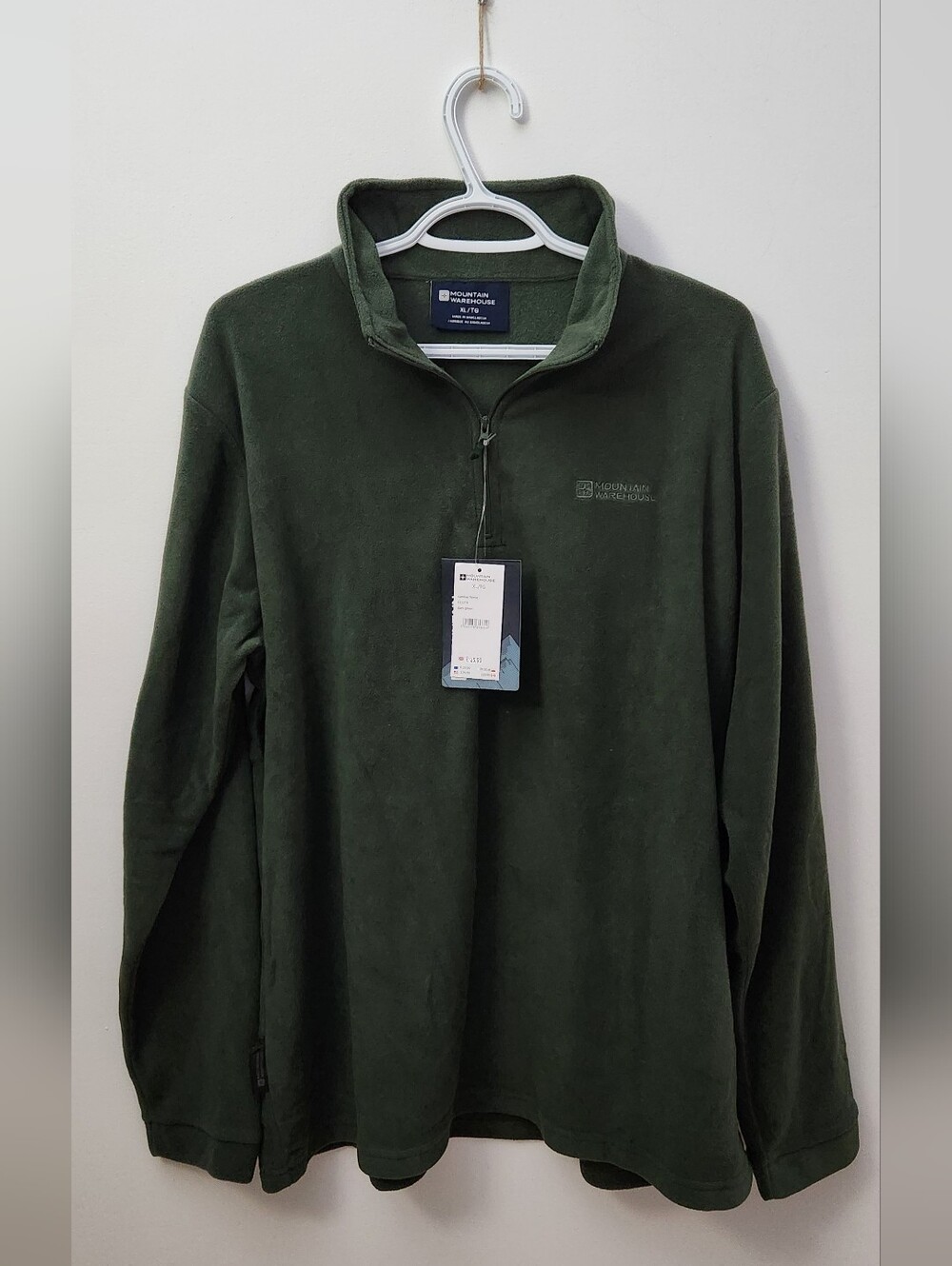 NWT Mountain Warehouse Men's Dark Green Half-Zip Fleece